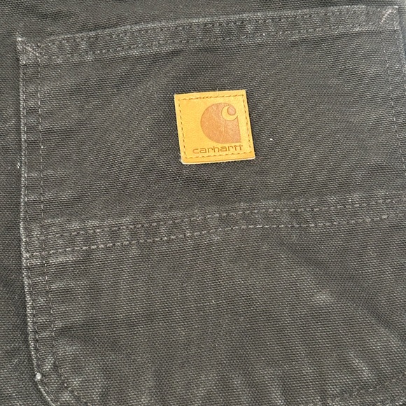 Carhartt Duck Flannel Lined Cargo Pants B-111 Black 38x30 Loose Fit - Picture 8 of 10